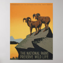 WPA Vintage Nationalparks Naturschutzgebiete Poster