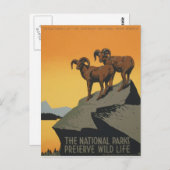 WPA Vintage Nationalparks Naturschutzgebiete Postkarte (Vorne/Hinten)
