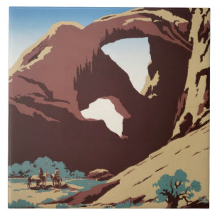 WPA Vintage-Reiseplakat Arches National Park Fliese