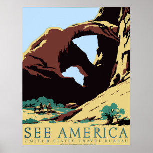 WPA Vintage Travel Poster Siehe America Arches