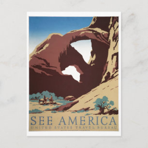 WPA Vintage Travel Poster Siehe America Arches Postkarte