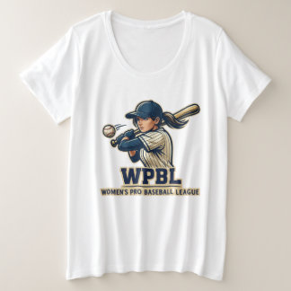 WPBL Womens Pro Baseball League Maskottchen-Design Große Größe T-Shirt