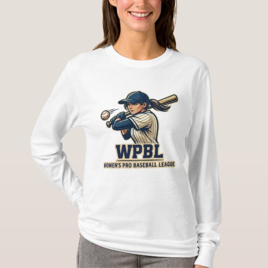 WPBL Womens Pro Baseball League Maskottchen-Design T-Shirt (Vorderseite)