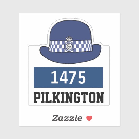 WPC Police Cap mit Name und Nummer Aufkleber (Blatt)