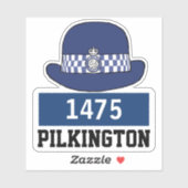 WPC-Polizeikappe mit Name- und Nummernaufkleber Aufkleber (Blatt)