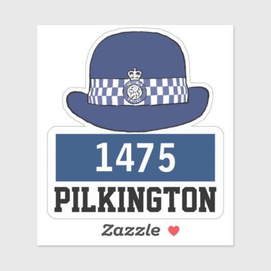 WPC-Polizeikappe mit Name- und Nummernaufkleber Aufkleber (Blatt)