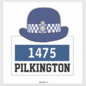 WPC-Polizeikappe mit Name- und Nummernaufkleber Aufkleber (Blatt)