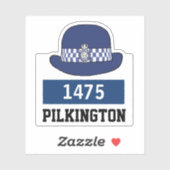 WPC-Polizeikappe mit Name- und Nummernaufkleber Aufkleber (Blatt)