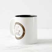 WPCoffeeTalk-Tasse (Logo auf beiden Seiten) Zweifarbige Tasse (Vorderseite Links)