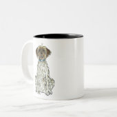 WPG Drahthaar Pointing Griffon Dog Zweifarbige Tasse (Vorderseite Links)