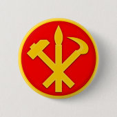 WPK Arbeitskraft-Party von Emblem Koreas DPRK Button (Vorderseite)