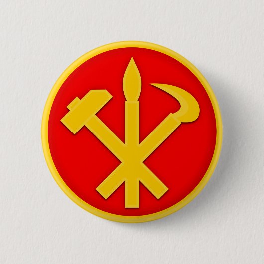 WPK Arbeitskraft-Party von Emblem Koreas DPRK Button (Vorderseite)