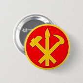 WPK Arbeitskraft-Party von Emblem Koreas DPRK Button (Vorne & Hinten)