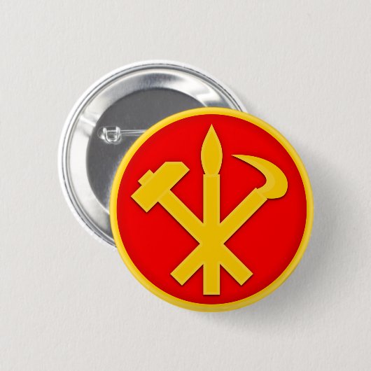 WPK Arbeitskraft-Party von Emblem Koreas DPRK Button (Vorne & Hinten)