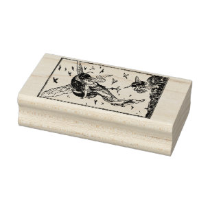 WQ GUMMIBriefmarke: Bienen mit Mädchen Gummistempel