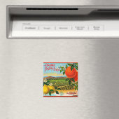 WQ MAGNET: Orangefarbenes Blossom-Kratetikett Magnet (In Situ (Geschirrspüler))