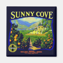 WQ MAGNET : Sonnencreme-Cove-Fruchtkiste-Label