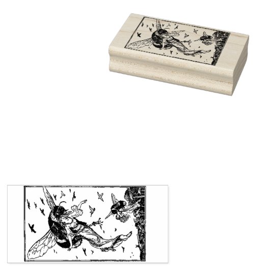 WQ RUBBER BRIEFMARKE: Bienen mit Maidens Gummistempel (Stempel)