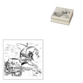 WQ RUBBER BRIEFMARKE: Zauberhaftes Schwanenboot Gummistempel (Stempel)