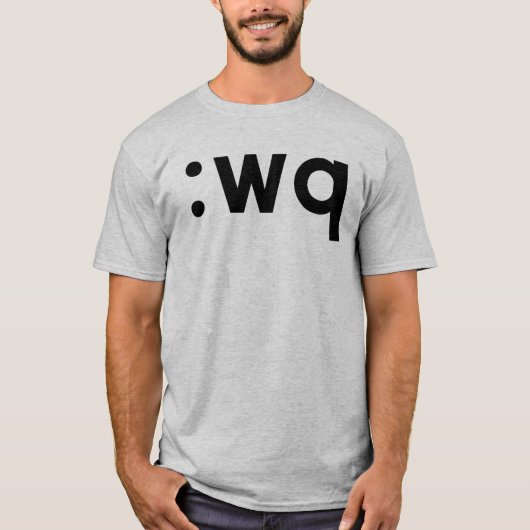 : wq - schwarzer Text für Vi/Vim Benutzer T-Shirt (Vorderseite)