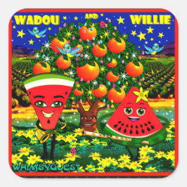 WQ STICKERS LG: Watermelon Saxophone Flute Cartoon