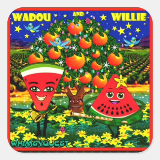 WQ STICKERS LG: Watermelon Saxophone Flute Cartoon