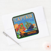 WQ TOYS STICKER: Captain Cayenne Pepper Quadratischer Aufkleber (Umschlag)