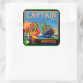 WQ TOYS STICKER: Captain Cayenne Pepper Quadratischer Aufkleber (Tasche)