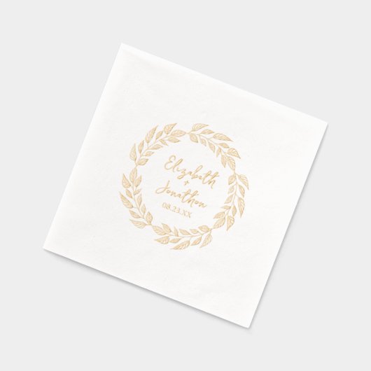 Wraath of Blätter Wedding ID1056 Servietten Mit Folie (Links)