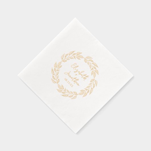 Wraath of Blätter Wedding ID1056 Servietten Mit Folie (Rechts)