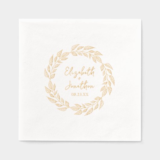 Wraath of Blätter Wedding ID1056 Servietten Mit Folie (Vorderseite)