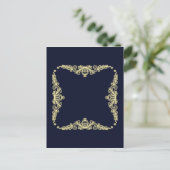 Wraath of Gold Blume on Navy Blue Postkarte (Stehend Vorderseite)