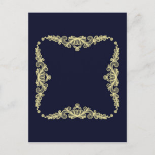 Wraath of Gold Blume on Navy Blue Postkarte