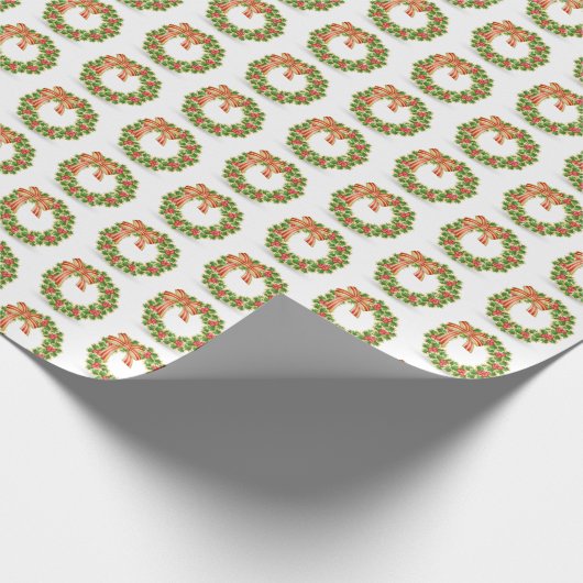 Wraath Pattern Country Weihnachtswrapping Paper Geschenkpapier (Ecke)