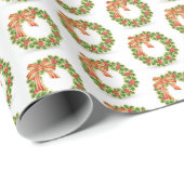 Wraath Pattern Country Weihnachtswrapping Paper Geschenkpapier (Rolleneckpunkt)