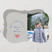 Wraath Zickzack Weihnachtsfotokarte Feiertagskarte (Vorne/Hinten)