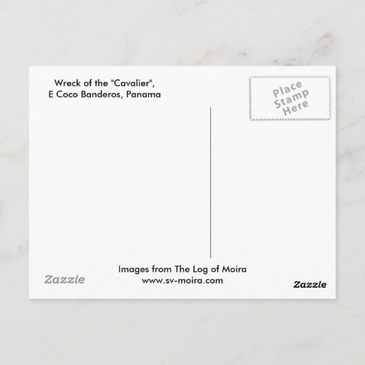 Wrack der "Cavalier" E Coco Banderos, Panama Postkarte (Rückseite)
