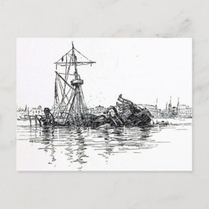 Wrack der U.S. Maine Postkarte