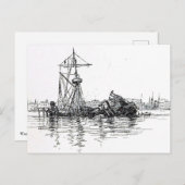 Wrack der U.S. Maine Postkarte (Vorne/Hinten)