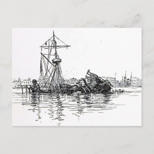 Wrack der U.S. Maine Postkarte (Vorderseite)