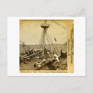 Wrack der U.S. Maine, Taucher kommen auf Postkarte