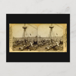 Wrack der U.S.S. Maine Taucher kommen Vintage Postkarte
