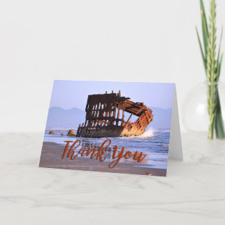 Wrack des Peter Iredale Foto Dankeschön Karte