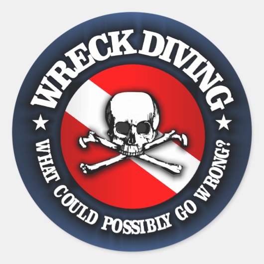 Wrack Diving (Skull) Runder Aufkleber (Vorderseite)