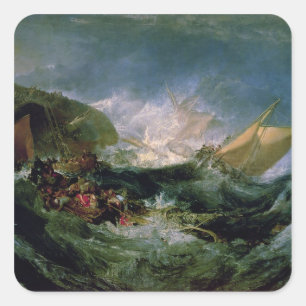 Wrack Josephs Mallord William Turner   von einem Quadratischer Aufkleber