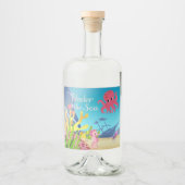 Wrack unter der Sea Baby Shower Alkoholflaschenetikett (Vorderseite)