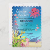 Wrack unter der Sea Baby Shower Einladung (Vorderseite)