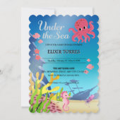 Wrack unter der Sea Baby Shower Einladung (Vorderseite)