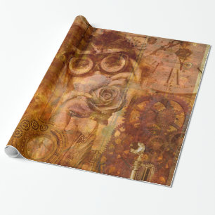Wrackpapier aus Steampunker Rose Geschenkpapier