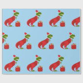 Wrackpapier DINOSAUR AS SANTA Geschenkpapier (Flach)